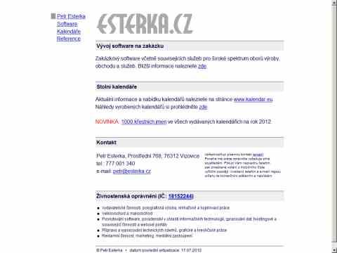 Nhled www strnek http://www.esterka.cz