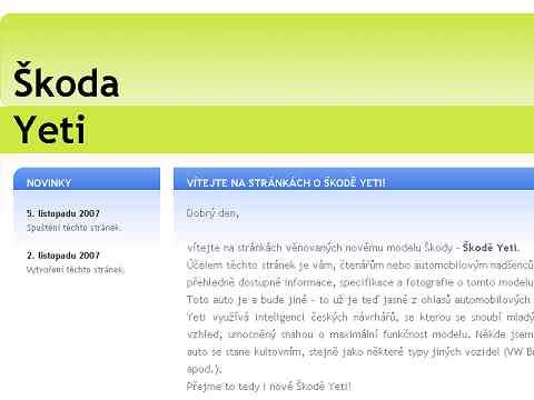 Nhled www strnek http://www.skoda-yeti.cz