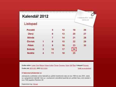 Nhled www strnek http://www.nekonecnykalendar.cz/